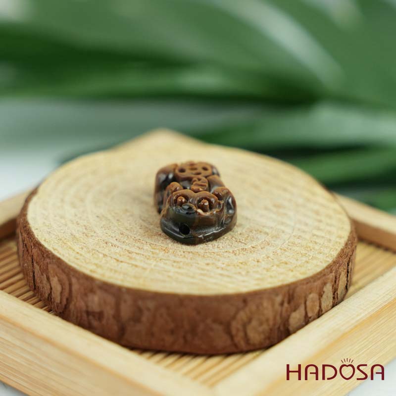 Tỳ hưu đá mắt hổ 2 lỗ 23mm