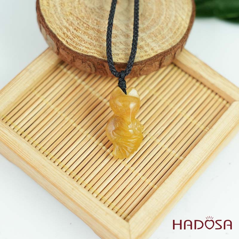 Mặt Hồ Ly Thạch anh tóc vàng ôm bông