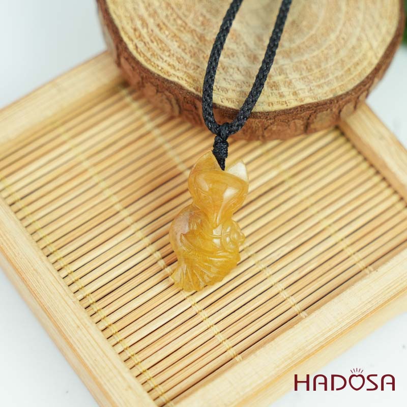 Mặt Hồ Ly Thạch anh tóc vàng ôm bông