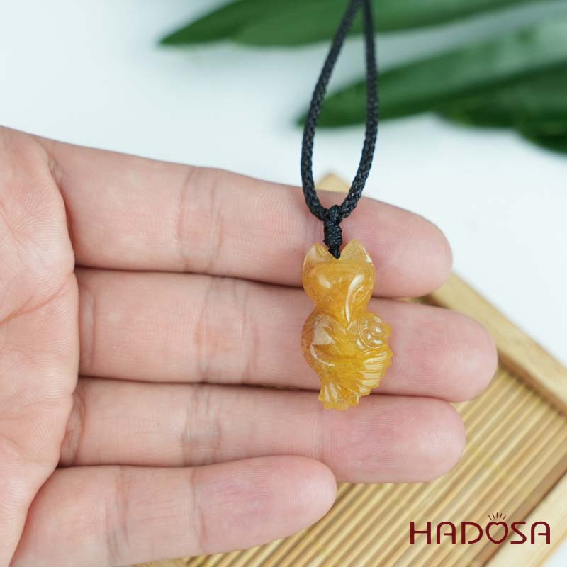 Mặt Hồ Ly Thạch anh tóc vàng ôm bông