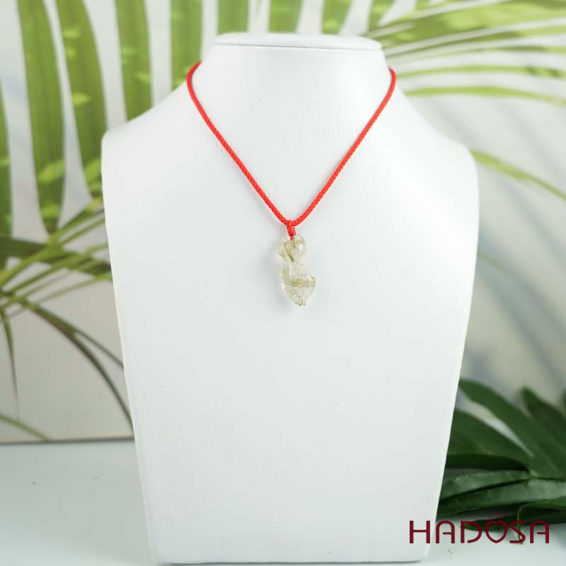 Mặt Hồ Ly Thạch anh tóc vàng ôm bông