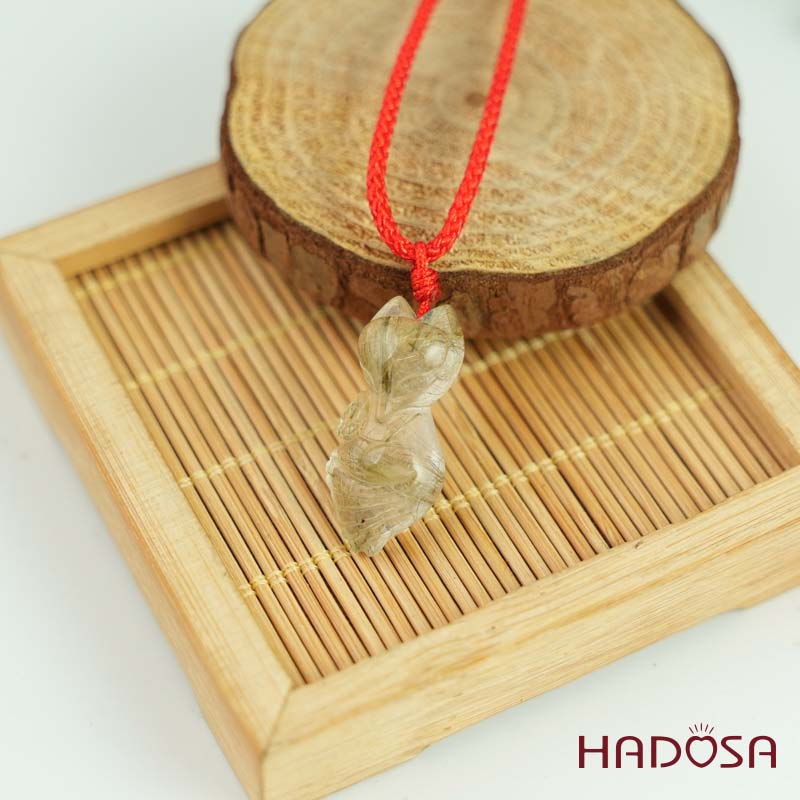 Mặt Hồ Ly Thạch anh tóc vàng ôm bông