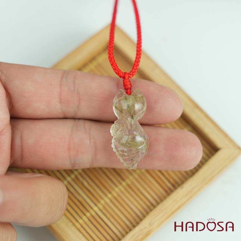 Mặt Hồ Ly Thạch anh tóc vàng ôm bông