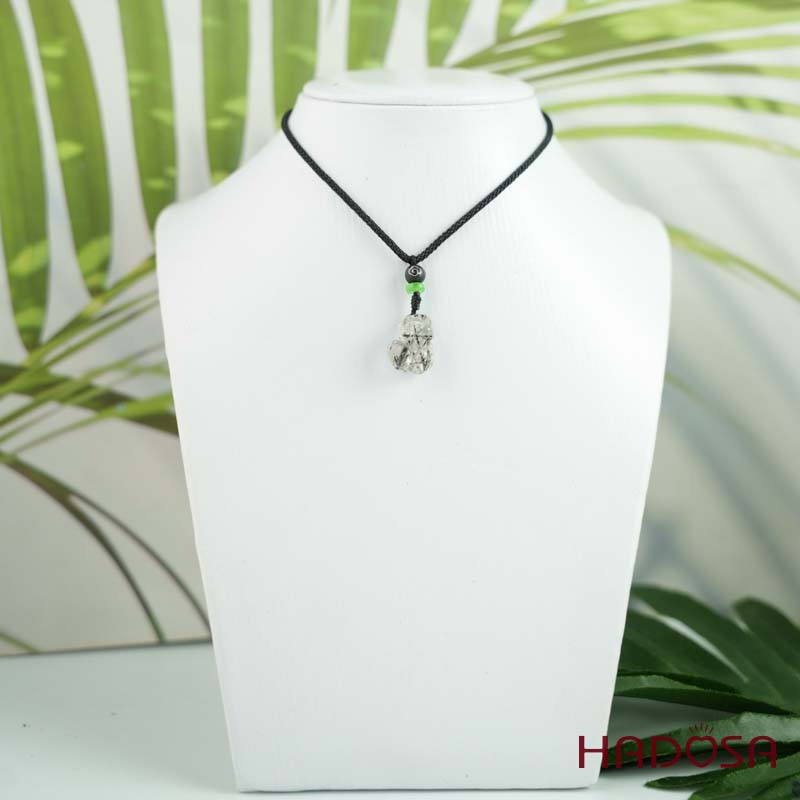 Tỳ Hưu Thạch Anh tóc đen 13x18mm