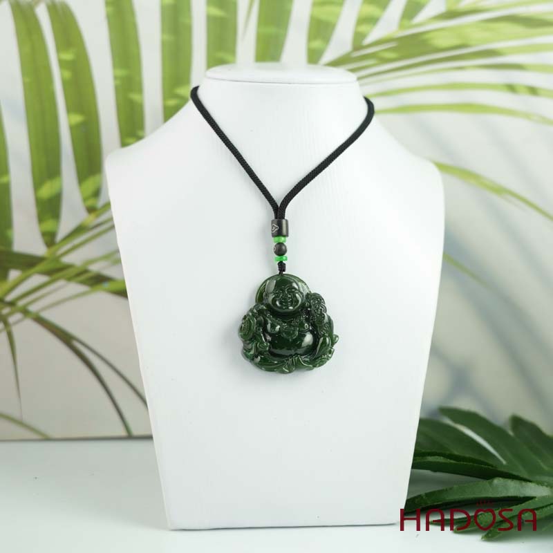 Mặt Ngọc Bích Di Lặc cao cấp 45x45x10mm