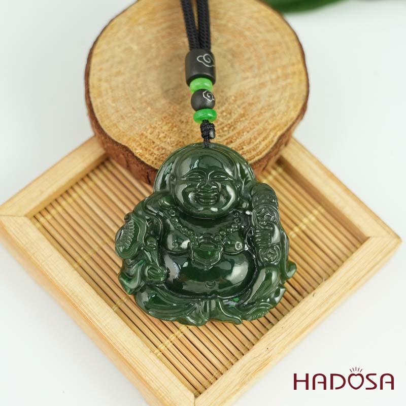 Mặt Ngọc Bích Di Lặc cao cấp 45x45x10mm