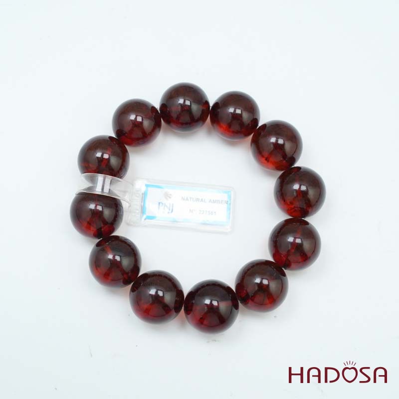 Vòng Hổ Phách Baltic huyết đỏ 20mm