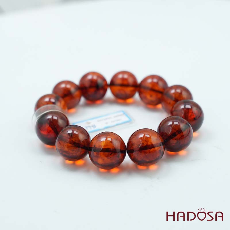 Vòng Hổ Phách Baltic huyết đỏ 20mm