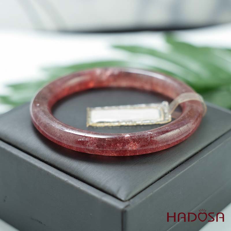 Kiềng Thạch anh Dâu Tây 56mm chuẩn 5A+