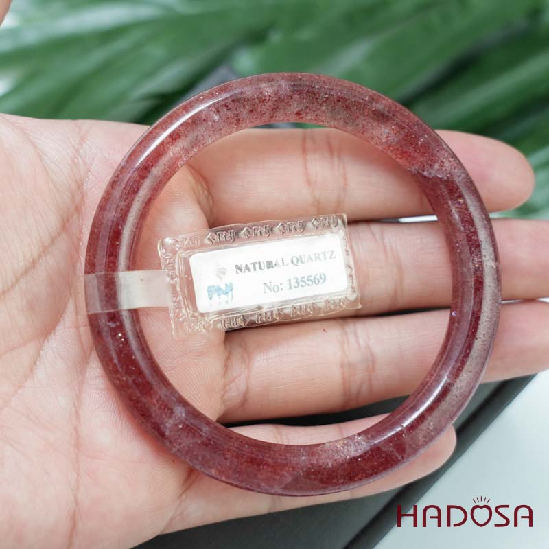 Kiềng Thạch anh Dâu Tây 56mm chuẩn 5A+