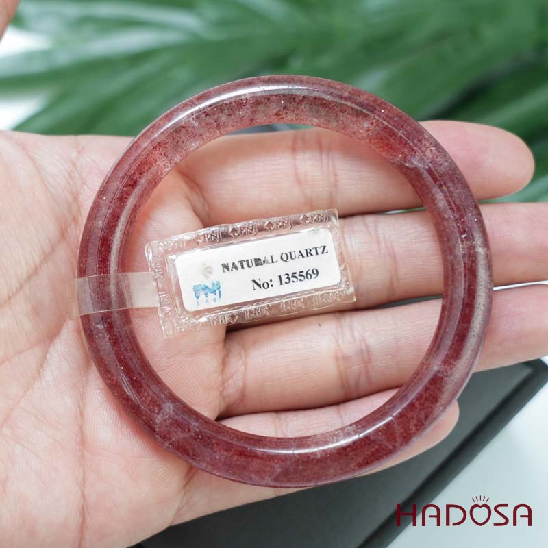 Kiềng Thạch anh Dâu Tây 56mm chuẩn 5A+