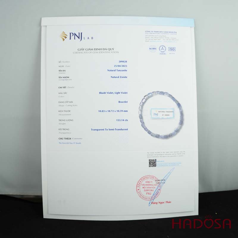 Vòng đá Tanzanite 5*8