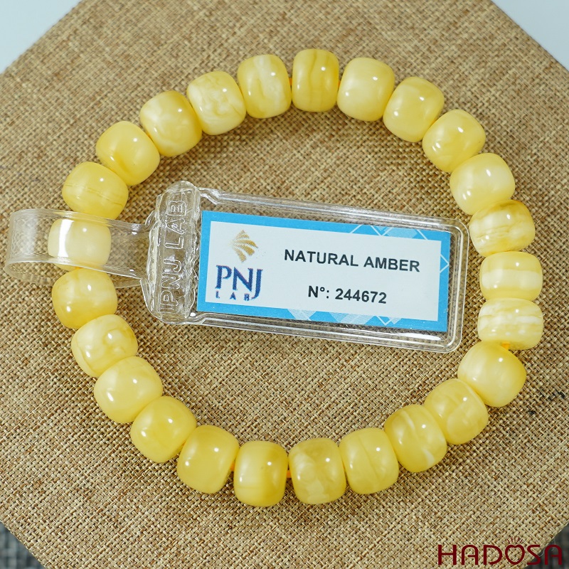 Vòng Hổ Phách Mật Lạp hạt bắp 08mm