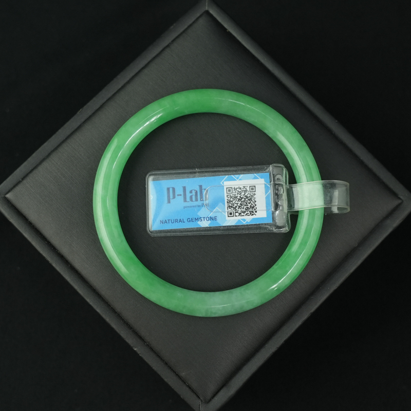 Vòng Ngọc Cẩm Thạch bản tròn xanh vân lý ni 52