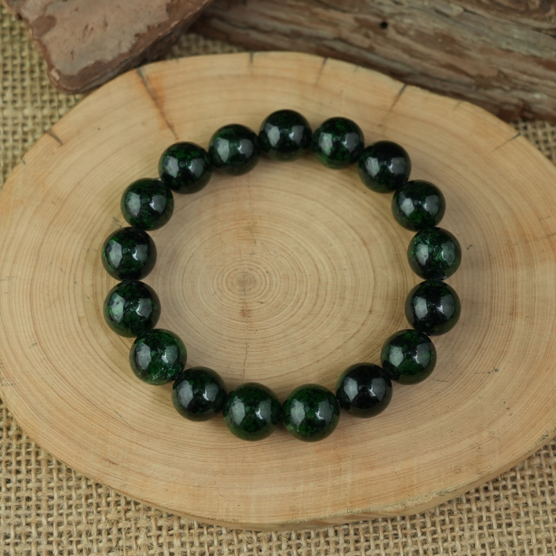 Vòng Chuỗi Cẩm Thạch xanh vân đậm 12mm