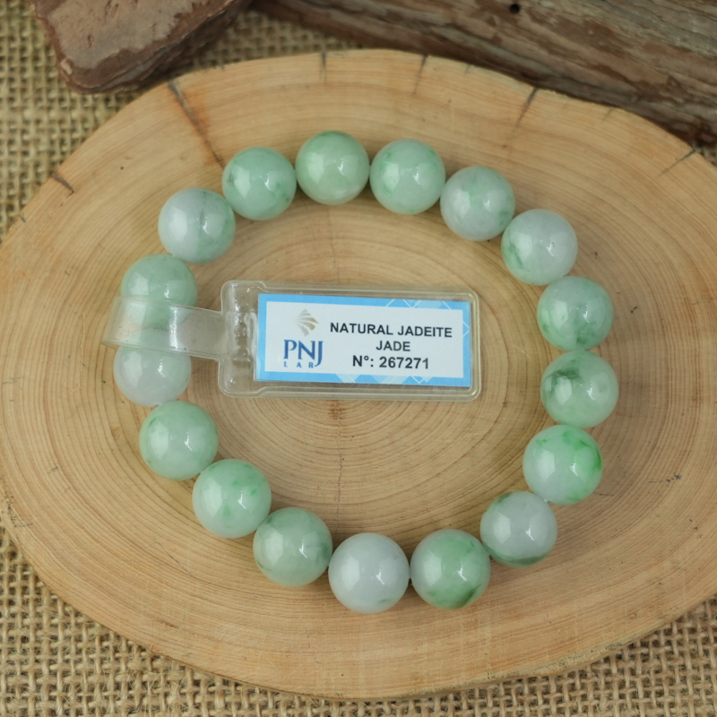 Vòng chuỗi Cẩm Thạch xanh trong 12mm