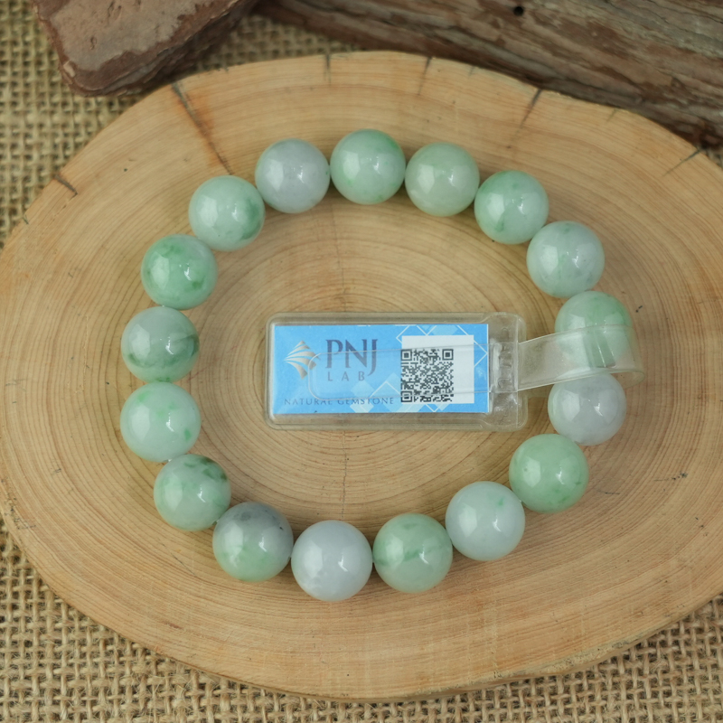 Vòng chuỗi Cẩm Thạch xanh trong 12mm