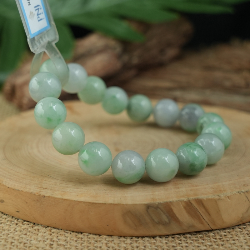 Vòng chuỗi Cẩm Thạch xanh trong 12mm