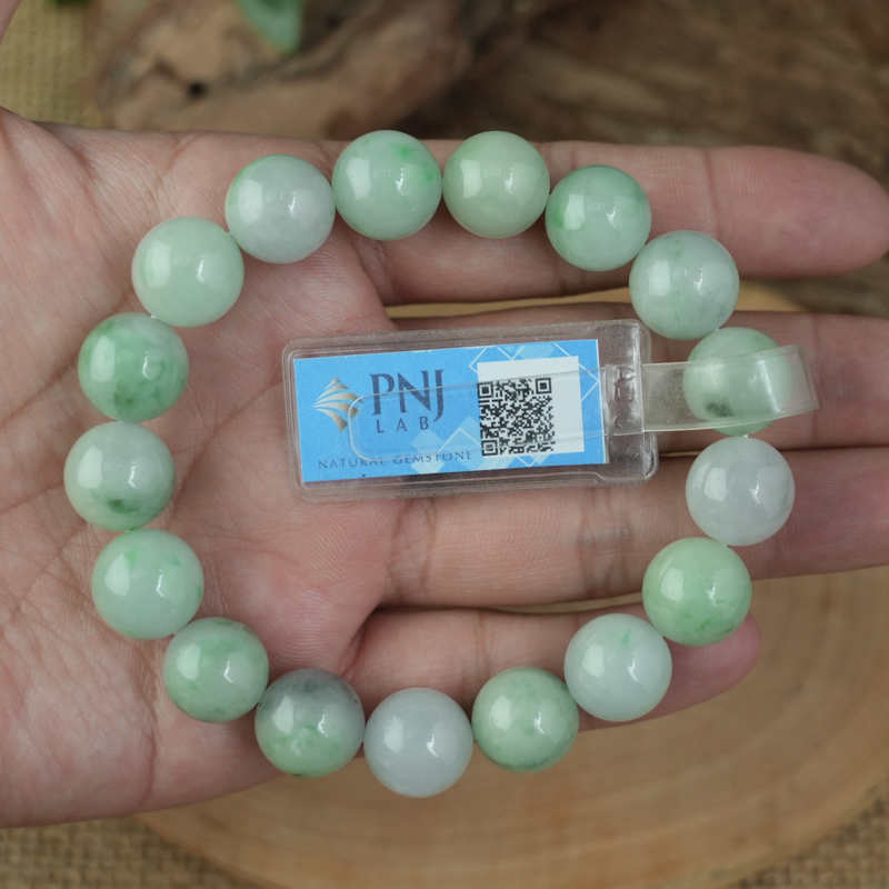 Vòng chuỗi Cẩm Thạch xanh trong 12mm