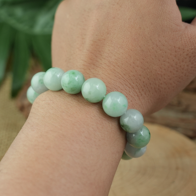 Vòng chuỗi Cẩm Thạch xanh trong 12mm