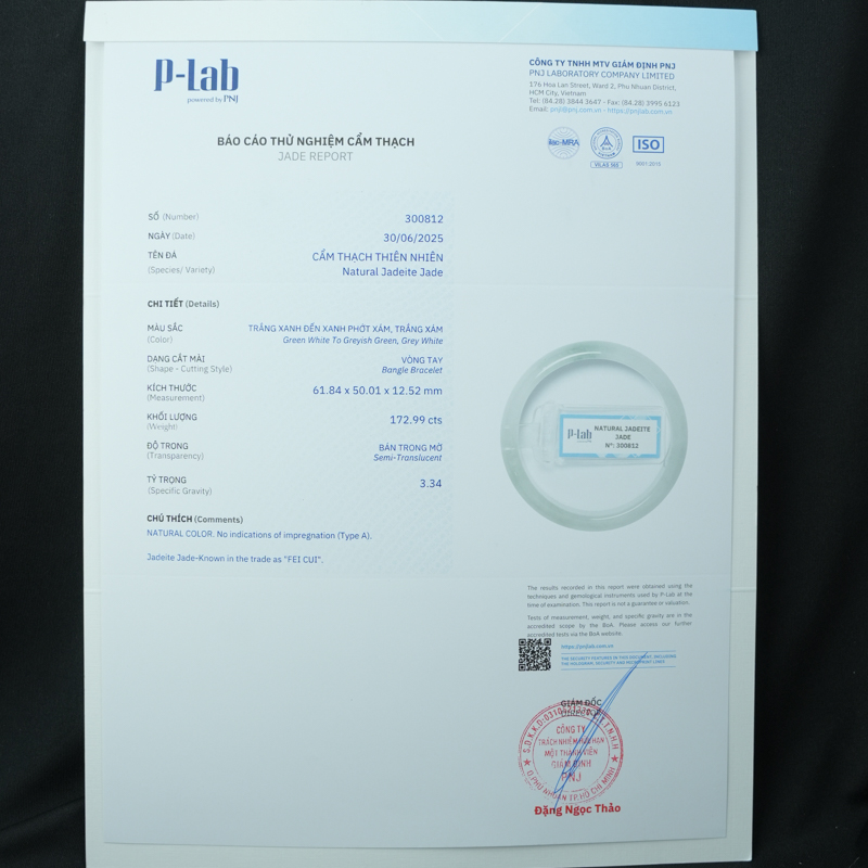 Vòng Ngọc Cẩm Thạch A Nếp Chủng Bích Vân Ni 50