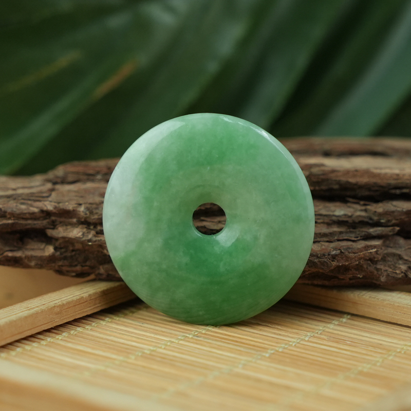 Mặt đồng điếu Cẩm Thạch xanh đậu 34mm