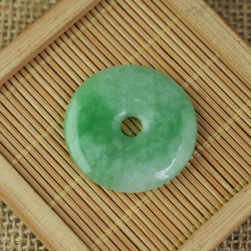Mặt đồng điếu Cẩm Thạch xanh đậu 34mm