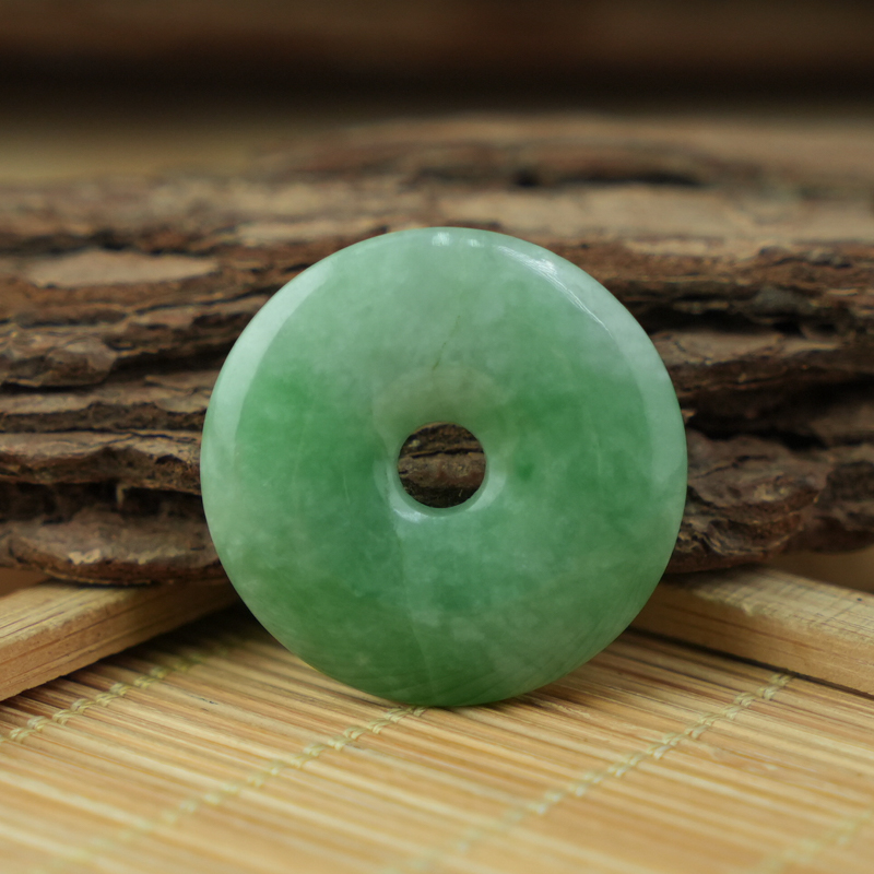 Mặt đồng điếu Cẩm Thạch xanh đậu 28mm