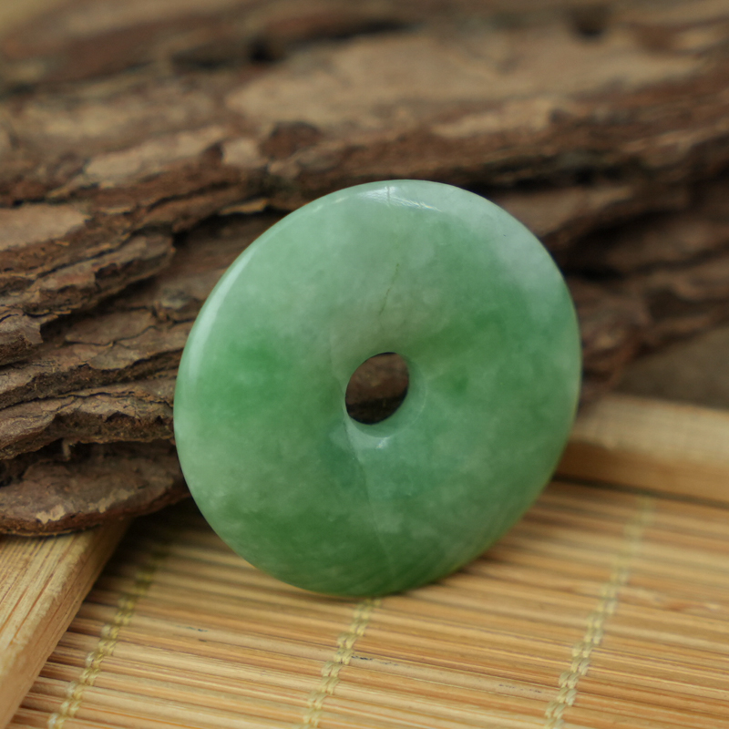 Mặt đồng điếu Cẩm Thạch xanh đậu 28mm