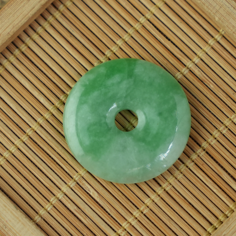 Mặt đồng điếu Cẩm Thạch xanh đậu 28mm