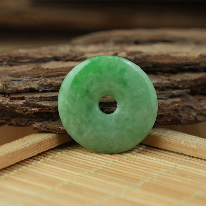 Mặt đồng điếu Cẩm Thạch xanh đậu 27mm
