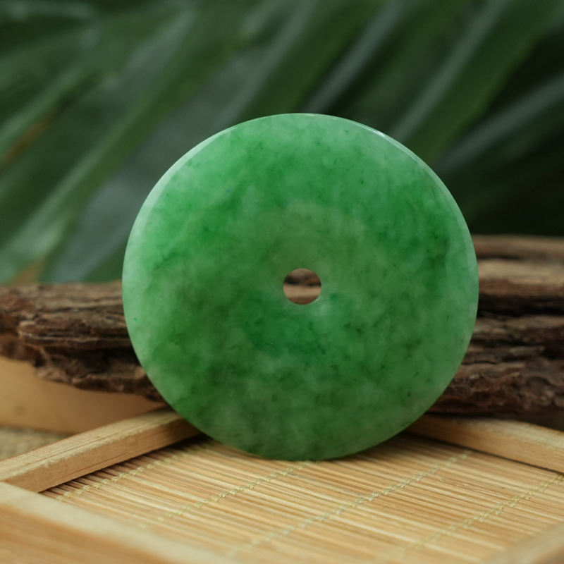 Mặt đồng điếu Cẩm Thạch xanh vân bông 49mm