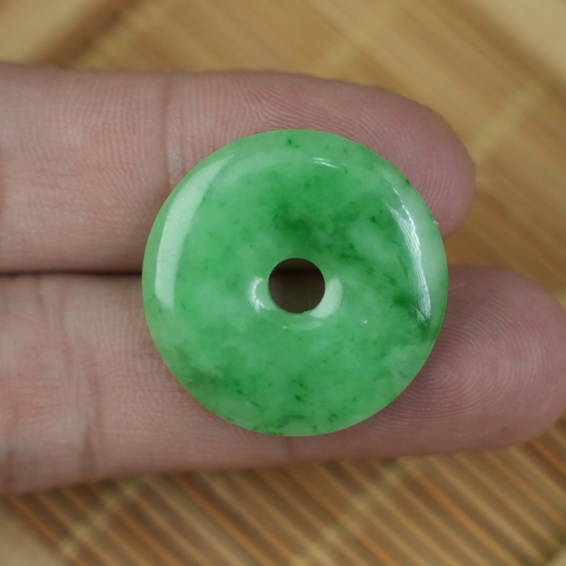 Mặt đồng điếu Cẩm Thạch xanh trong điểm lí 24mm