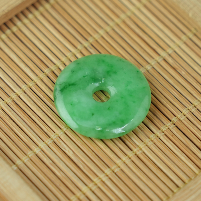 Mặt đồng điếu Cẩm Thạch xanh trong điểm lí 24mm