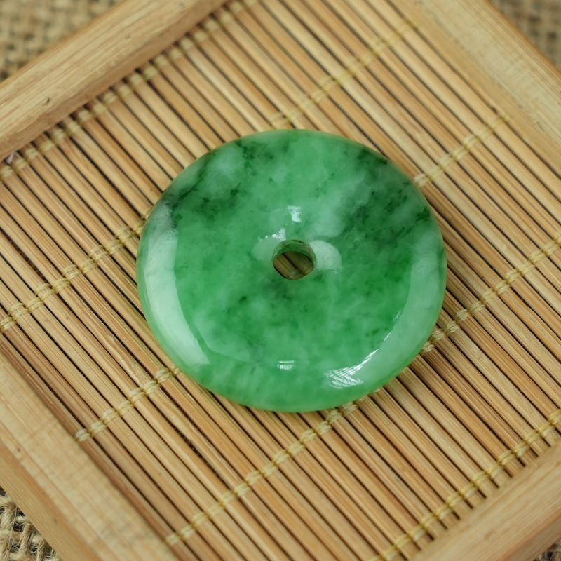 Mặt đồng điếu Cẩm Thạch xanh vân bông 33mm