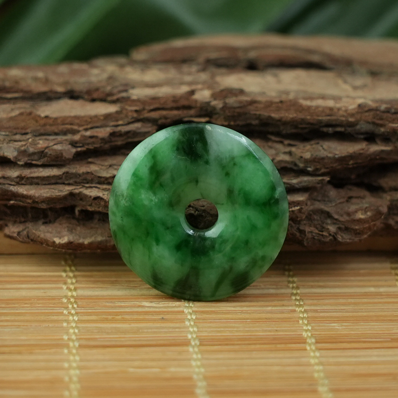 Mặt đồng điếu Cẩm Thạch xanh sơn thủy 23mm