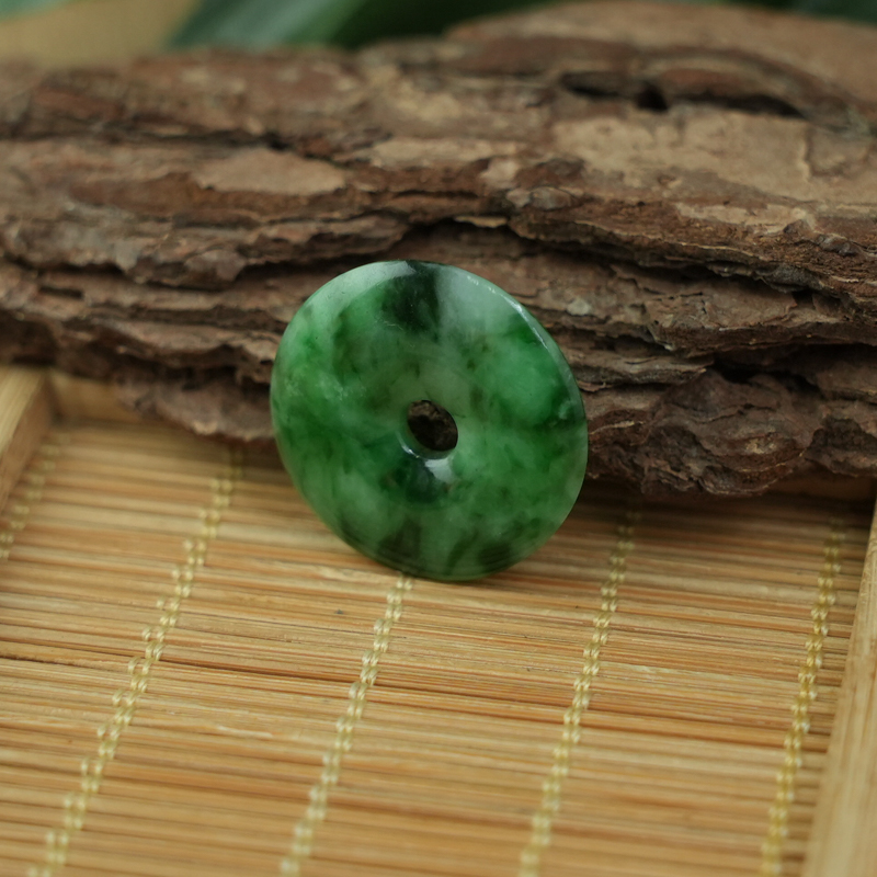 Mặt đồng điếu Cẩm Thạch xanh sơn thủy 23mm