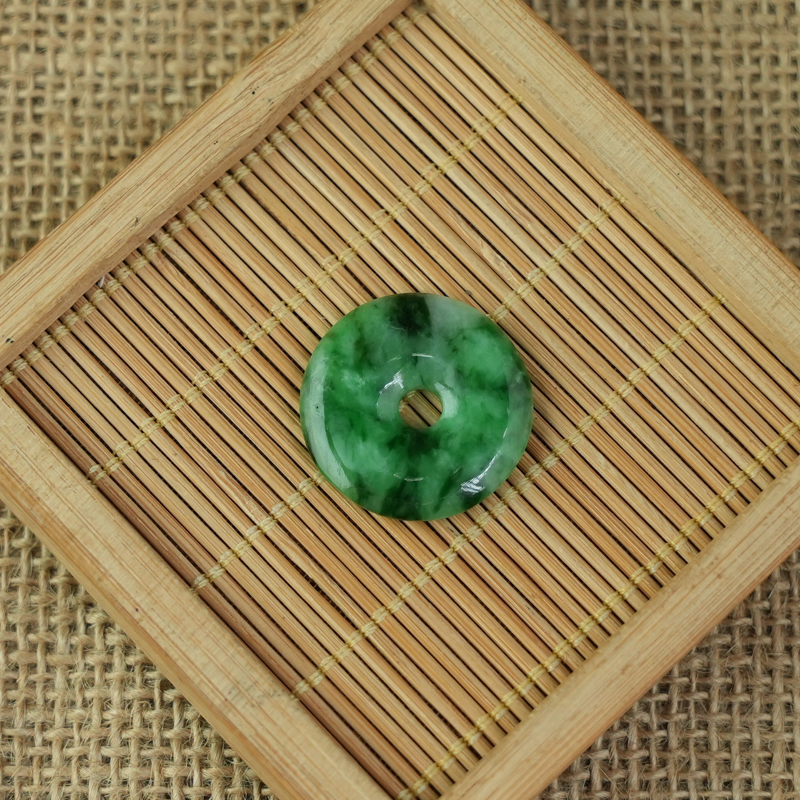 Mặt đồng điếu Cẩm Thạch xanh sơn thủy 23mm