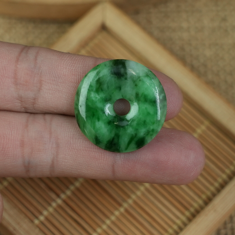 Mặt đồng điếu Cẩm Thạch xanh sơn thủy 23mm