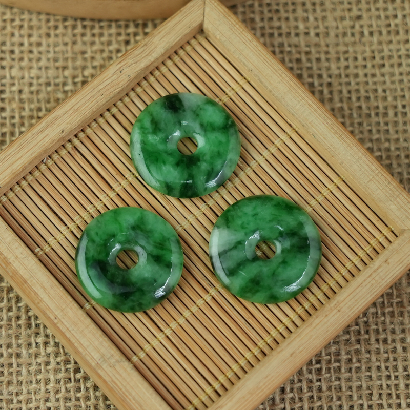 Mặt đồng điếu Cẩm Thạch xanh sơn thủy 23mm