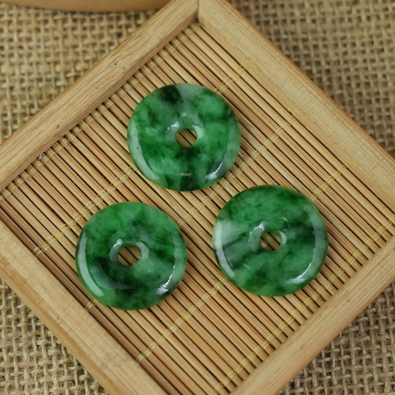 Mặt đồng điếu Cẩm Thạch xanh sơn thủy 23mm