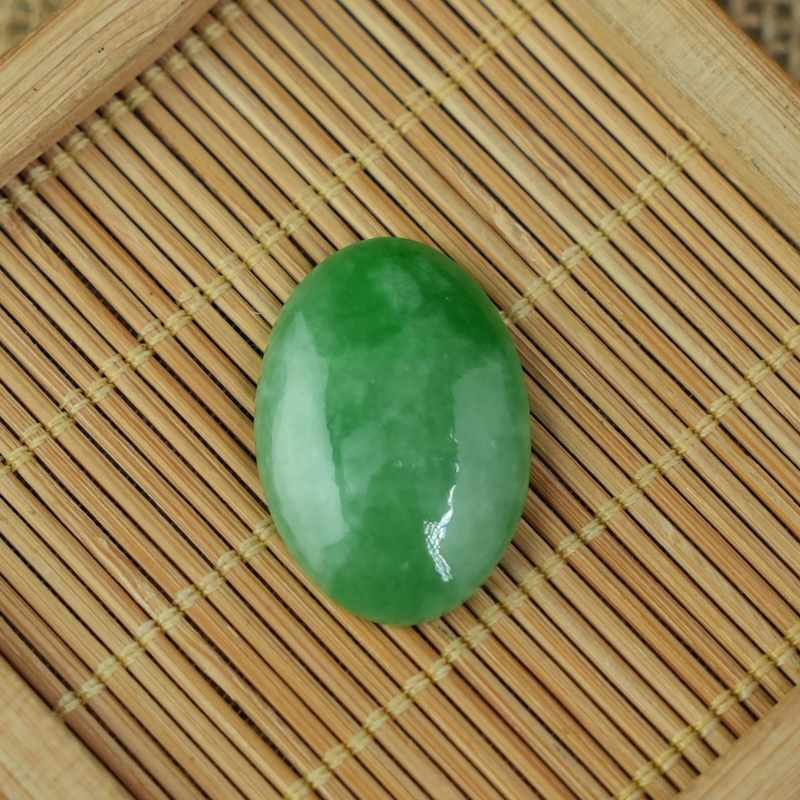 Mặt Cẩm Thạch Oval Xanh Đậu Vân Lý 19x27mm