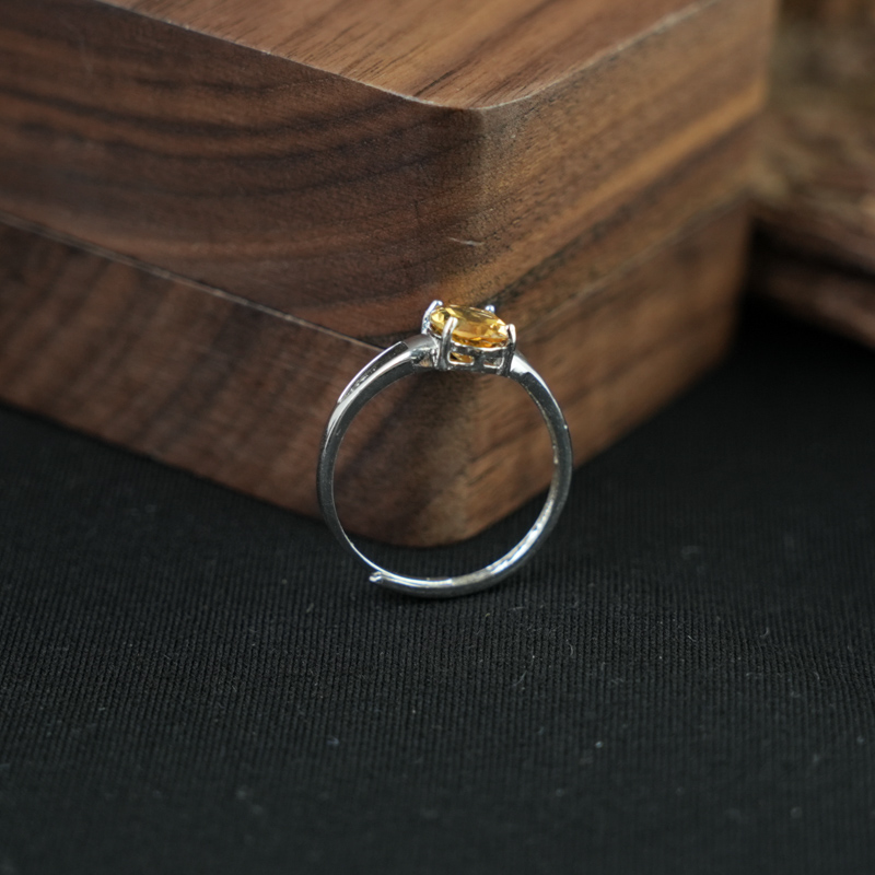Nhẫn đá citrine 6*8mm bạc 925