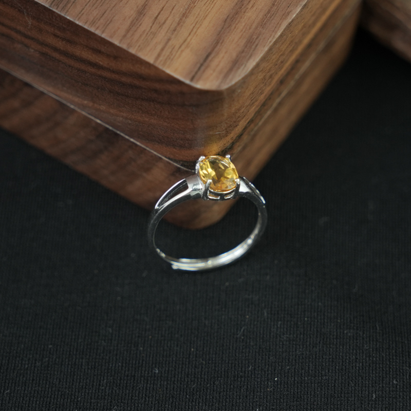 Nhẫn đá citrine 6*8mm bạc 925