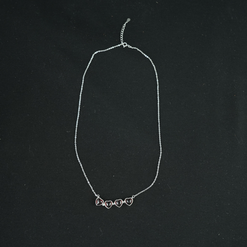 Mặt dây garnet 6mm bạc 925