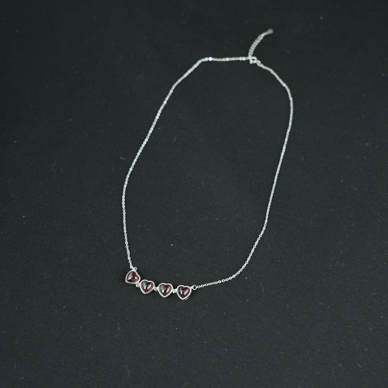 Mặt dây garnet 6mm bạc 925