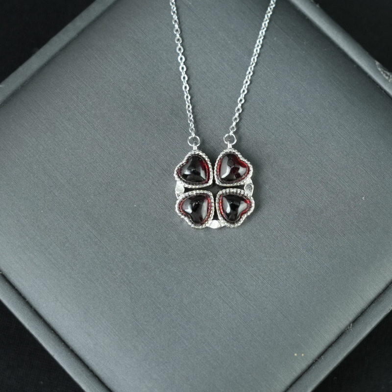 Mặt dây garnet 6mm bạc 925