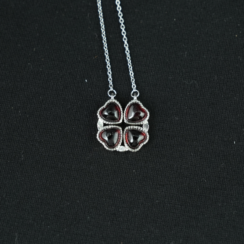 Mặt dây garnet 6mm bạc 925