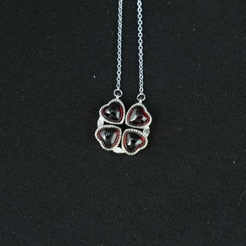 Mặt dây garnet 6mm bạc 925