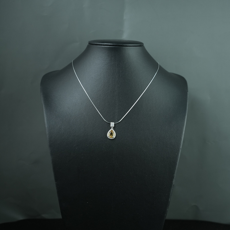 Mặt dây chuyền Citrine 7*10mm bạc 925